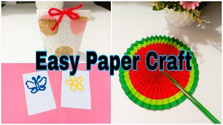 Easy Paper Crafts / Cute Gift Box / Paper made Hand Fan #diy #papercraft #youtube