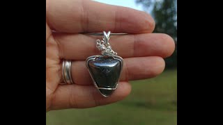 SOLD Silicon Sterling Silver Handmade Wire Wrap Chakra Reiki Master Healer Pendant