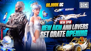 UNBELIEVABLE 60,000 UC CRATE OPENING|BGMI NEW AKM AND LOVERS SET CRATE OPENING|ULTIMATE SETS|