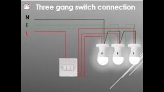 Three gang switch - how to connect three gang switch - Three gang switch connection #shorts