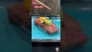 Gold Sushi 🍣 Japanese beef nigiri Sushi #shorts #cooking #food #howto #japanesefood