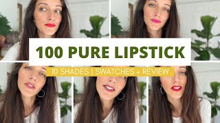 100 Percent Pure Cocoa Matte Lipstick Swatches: 10 Shades | Olive Skin