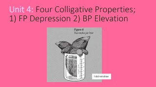 Four Colligative Properties; 1) Freezing Point Depression 2) Boiling Point Elevation