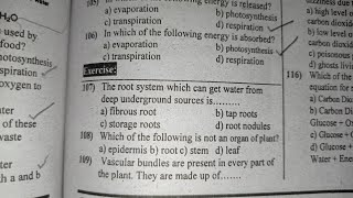 Everyday Science Top Most Repeated MCQS About Plant system•Important MCQs About plant System  #MCQs