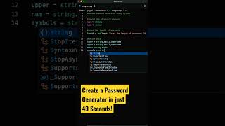 Love coding ❤️❤️  Password Generator using python #shorts #coding #programming