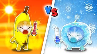 Hot vs. Cold: The Epic Battle of Banana Cat and Apple Cat! 🐱 Baby Banana Cat Compilation 😿