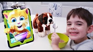 BINGO Dog Song- Kids Learn to Eat with Talking Ginger