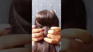 Bun Hair Style Girl with donut for long hair #highbun #viralvideo #hair #bunhairstyle