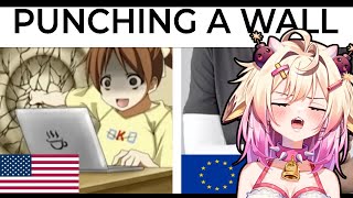 rosiebellmoo reacts to USA VS EUROPE MEMES