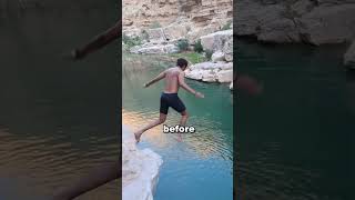 Risking my life in Oman! Cliff jumping at Wadi Shab!