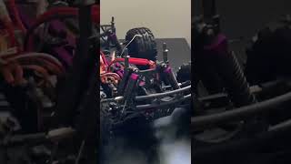 Custom rear wheel drive RC Car does insane snow donuts