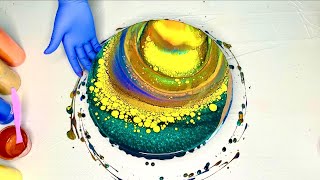 Must SEE!!! Open Cup Technique Brilliant Yellow Making Cells 🌟 on Aqua Green