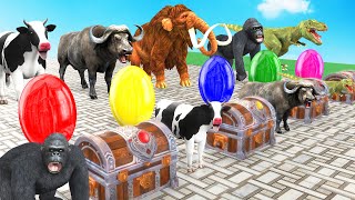 Mystery Box Balloon Cow Mammoth Elephant Don't Choose The Wrong Mystery Egg Challenge With Gorilla