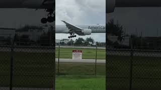 American Airlines Boeing 777 landing at Miami airport #miamiairport #boring777 #planesactive #shorts