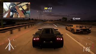 Forza Horizon 5 | midnight highway racing with the Lambo Murcielago SV G920 Wheel Xbox one gameplay