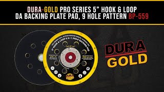 Dura-Gold Pro Series 5" Hook & Loop DA Backing Plate Pad, 9 (8 + 1) Hole Pattern Dustless