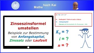 Zinseszinsformel umstellen: Beispiele zur Bestimmung von Anfangskapital, Zinssatz oder Laufzeit