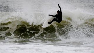 Strong Winter Storm Surf Waves Pump in New Jersey