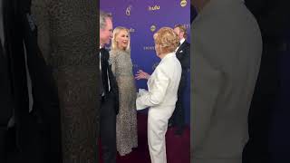 Catherine O’Hara and Holland Taylor share a friendly exchange on The Emmys red carpet! #emmys