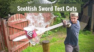 Scottish Basket-hilted Broadsword Test Cutting + Practice Sparring