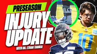 MUST SEE Training Camp INJURY UPDATES - Fantasy Football Draft Advice