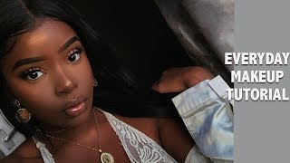 EVERYDAY MAKEUP TUTORIAL - Go To Makeup Dark Skin WOC Friendly