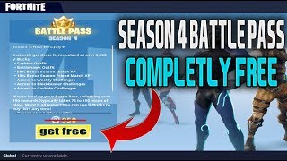 FORTNITE SEASON 4 BATTLE PASS COMPLETELY FREE !! - How to get the battle pass free