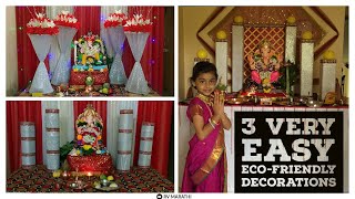 Ganpati Decoration Ideas for home | Mandal | Very Simple Eco-Friendly | Ganesh Decoration, Cardboard