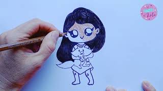 👧🏾 🪷 CÓMO DIBUJAR A POCAHONTAS KAWAII 👧🏾 🪷