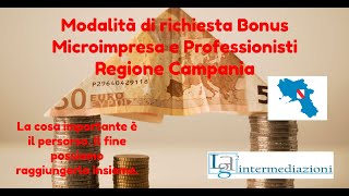 Bonus Microimpresa e Professionisti Regione Campania, Requisiti e modalità di richiesta