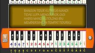 BANGUN TIDUR | Tutorial Pianika | Lirik | Karaoke | Pawon Music |