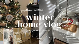 winter home vlog 🌲🧣☕️ — my nighttime routine, getting over a cold & christmas prep!!