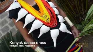 Konyak tribe dance dress of Nagaland, India.