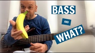 Playing bass with a banana.