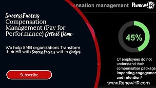 Strategic Compensation Management with SuccessFactors Compensation Management I Pay for Performance