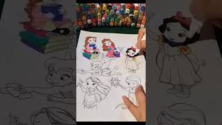 Let's paint a picture of LITTLE MOVIE PRINCESSES #coloringbook #coloring #coloringpages