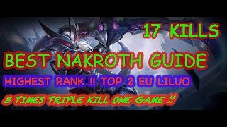 AOV:LILUO TOP2 BEST NAKROTH GUIDE !! CRAZY INSANE AND EASY!!AOV / 펜타스톰 / ROV LIÊN QUÂN 納克羅斯