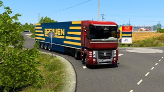 Navigating Tight Curves – Renault Truck with BRAWEN Trailer in Action    //Simulator High Speed//