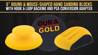 Dura-Gold Pro Series 5" Round & Mouse-Shaped Hand Sanding Block Pads