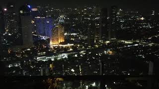 Time-lapse Rooftop Night View Skye Bar Jakarta Indonesia