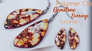 Polymer Clay Jasper Stone Earrings Tutorial/ Polymer Clay Jewelry / LoviCraft