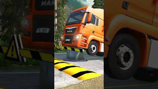 Double Flatbed Trailer Truck vs speedbumps_Busses vs speedbumps_Beamng Drive_FPS)