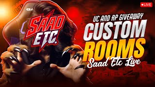 PUBG MOBILE LIVE CUSTOM ROOM & UC GIVEAWAYS | 10 ROYAL PASS GIVEAWAY - SAAD ETC