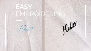 Easy embroidery writing | My First Video - (Hello) #1