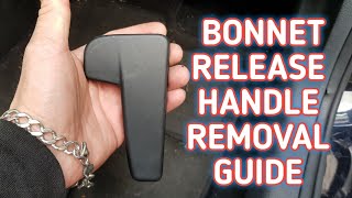 BONNET RELEASE HANDLE REMOVAL AUDI SEAT SKODA VOLKSWAGEN HOW TO HOOD RELEASE HANDLE