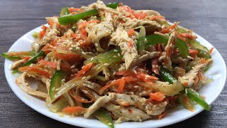 Sesame Chicken Salad (How to Cook Tender Moist Chicken Breast) - Shredded Chicken 芝麻手撕雞