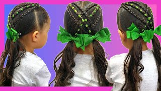 PEINADO SENCILLO Y FACIL para niñas con trenzas para la escuela | peinados de niñas