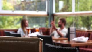 Restaurant Conversation - Free HD Stock Footage (No Copyright) -- Café / Bar / Chat