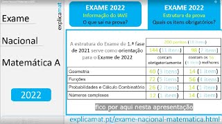 Exame Nacional Matemática A 2022