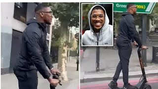 BAD BOY Anthony Joshua caught riding illegal e schooter 😆